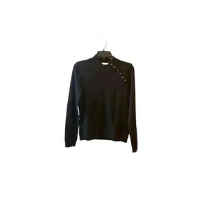 ORIGINAL MILLY OF NEW YORK Black 100% Cashmere Sweater Mock Neck Size S/M